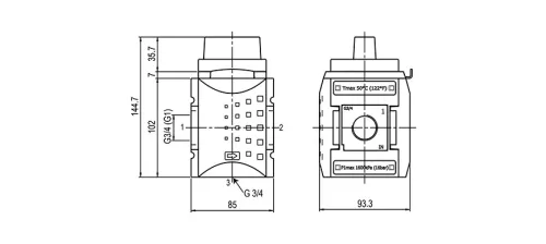 KBAM-41. Kézi működtetésű 3/2-es szelep - 16 bar (FS-4)