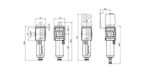 KPFI-114 AM. Automata előszűrő egység - 16 bar - 0,3 mikron (FS-1)