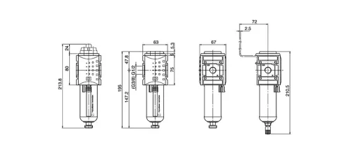 KPFI-238 AM. Automata előszűrő egység - 16 bar - 0,3 mikron (FS-2)