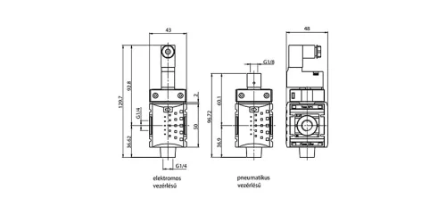 KSOV-014 - 230 AC. Elektromos vezérlésű 3/2-es szelep - 10 bar (FS-0)