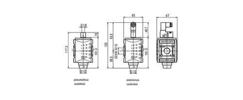 KSOV-238 - 110 AC. Elektromos vezérlésű 3/2-es szelep - 10 bar (FS-2)