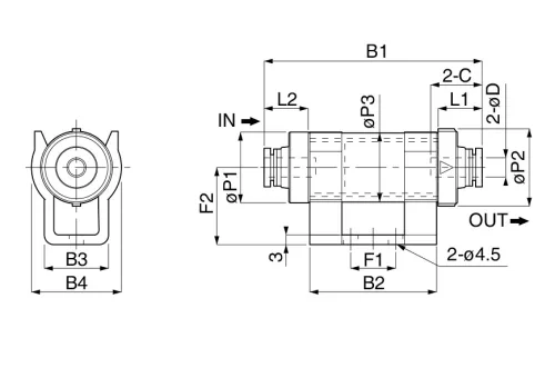 M-VFU3-10. Vákuum szűrő - pif 10 mm