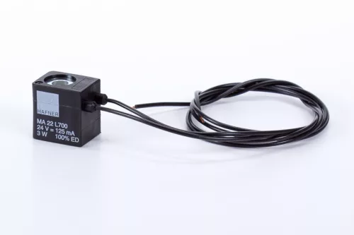 MA 22 24 DC HP L500. Mágnestekercs - 24V DC / 6,5W - 22mm - vezetékes kivitel 500mm