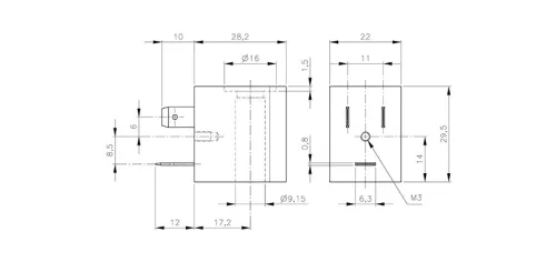 MA 22 48 DC X CE. Mágnestekercs - 48V DC / 3W - 22mm