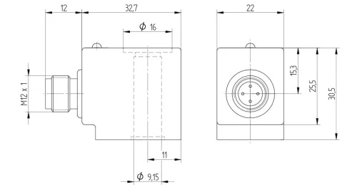 MA 22 D 24 DC 4,2W M12XCE. Mágnestekercs - 24V DC / 4,2W-22mm - nedvességálló - M12 elektromos csatlakozóval