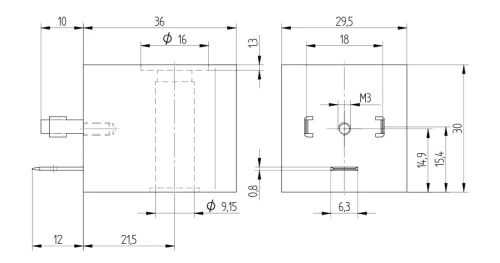 MA 30 S9 230 AC X CE. Mágnestekercs - 230V AC / 3VA - 30mm