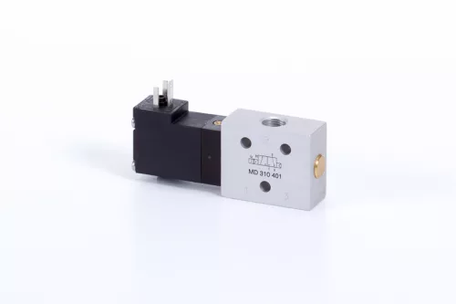 MD 310 401 - 24 DC. 3/2-es elektromos vezérlésű szelep, monostabil - alaphelyzetben zárt - G1/8"
