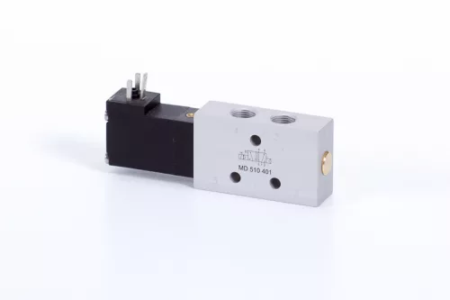 MD 510 401 - 6 DC. 5/2-es elektromos vezérlésű szelep, monostabil - G1/8"