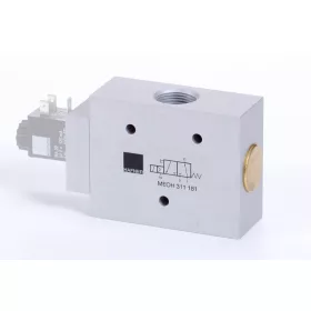   MEOH 311 181. 3/2-es elektromos vezérlésű, külső segédlevegős működtetésű szelep, monostabil - alaphelyzetben nyitott - G3/4"