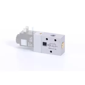   MEOH 311 501 G. 3/2-es elektromos vezérlésű, külső segédlevegős működtetésű szelep, monostabil, G-széria - alaphelyzetben nyitott - G1/8"