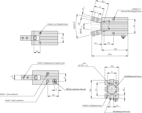 MF-AP-03-16. Pneumatikus megfogó
