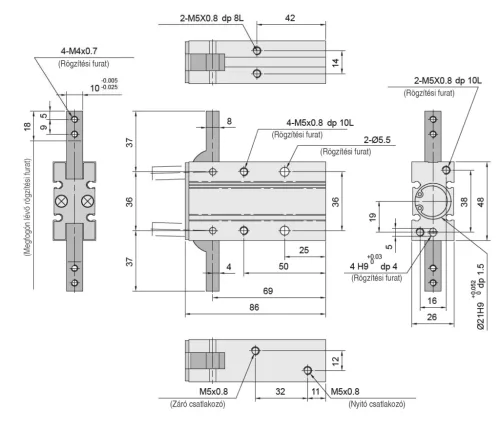 MF-AP-04-20. Pneumatikus megfogó