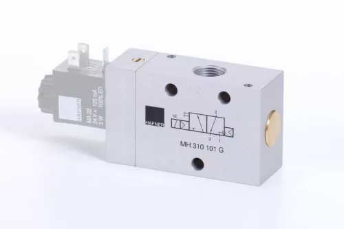 MH 310 101 G. 3/2-es elektromos vezérlésű szelep, G-széria, monostabil - alaphelyzetben zárt - G3/8"