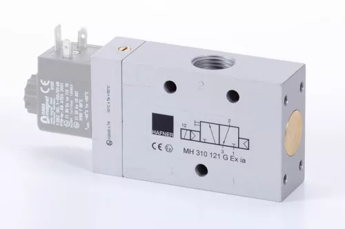 MH 310 121 G EX IA. 3/2-es elektromos vezérlésű szelep, G-széria, monostabil - alaphelyzetben zárt - G1/2" - ATEX