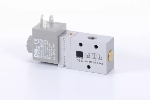 MH 310 501 G EX IA. 3/2-es elektromos vezérlésű szelep, G-széria, monostabil - alaphelyzetben zárt - G1/8" - ATEX