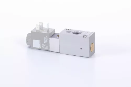 MH 310 703 ALU. 3/2-es elektromos vezérlésű alaplapos szelep, monostabil - alaphelyzetben zárt - G1/4"