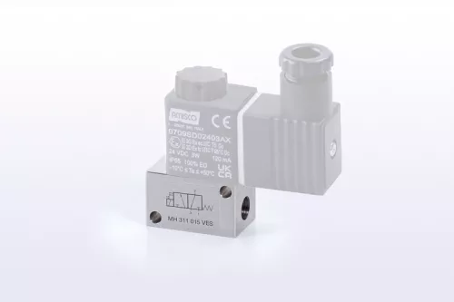MH 311 015 VES EX EC. 3/2-es elektromos, direkt vezérlésű szelep - alaphelyzetben zárt - G1/8" - INOX - ATEX