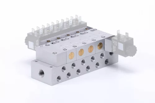 MH 510 304 ALU. 5/2-es elektromos vezérlésű alaplapos szelep, monostabil - DN3