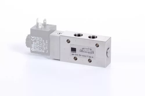 MH 510 701 VES TT EX IA. 5/2-es elektromos vezérlésű szelep, monostabil - G1/4" - INOX - ATEX