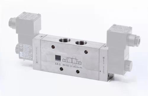 MH 520 121 VES EX DM. 5/2-es elektromos vezérlésű szelep, bistabil - G1/2" - INOX - ATEX