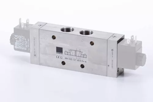 MH 520 121 VES EX IA. 5/2-es elektromos vezérlésű szelep, bistabil - G1/2" - INOX, ATEX