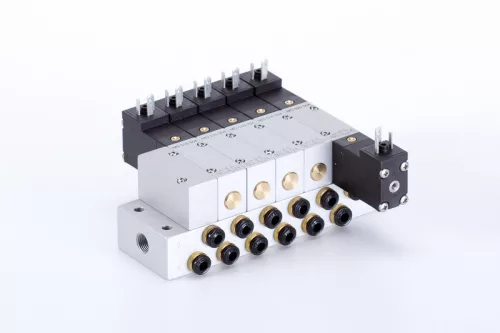 MH 532 304 ALU. 5/3-as elektromos vezérlésű alaplapos szelep, középállásban leszellőztetett - DN3