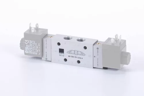MH 533 701 G EX IA. 5/3-as elektromos vezérlésű szelep, középállásban nyitott - G1/4" - ATEX - G-széria