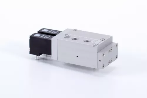 MK 533 503 T - 24 DC. 5/3-as elektromos vezérlésű sziget szelep, középállásban nyitott - G1/8" - dupla szelep