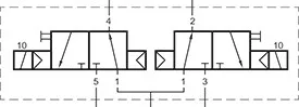 MMD 233 304 - 24 DC. Dupla 3/2-es elektromos vezérlésű alaplapos szelep, monostabil - NO - DN3