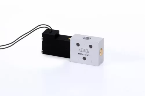 MOD 310 401 - 24 DC L. 3/2-es elektromos vezérlésű szelep, monostabil - alaphelyzetben nyitott - G1/8"