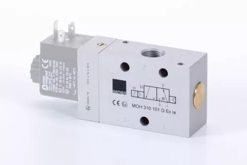 MOH 310 101 G EX IA. 3/2-es elektromos vezérlésű szelep, G-széria, monostabil - alaphelyzetben nyitott - G3/8" - ATEX