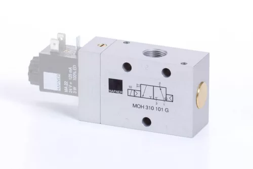 MOH 310 101 G. 3/2-es elektromos vezérlésű szelep, G-széria, monostabil - alaphelyzetben nyitott - G3/8"