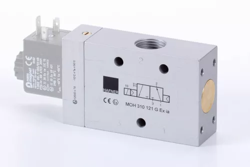 MOH 310 121 G EX IA. 3/2-es elektromos vezérlésű szelep, G-széria, monostabil - alaphelyzetben nyitott - G1/2" - ATEX