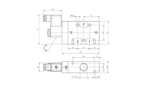 MOH 310 121 G EX IA. 3/2-es elektromos vezérlésű szelep, G-széria, monostabil - alaphelyzetben nyitott - G1/2" - ATEX