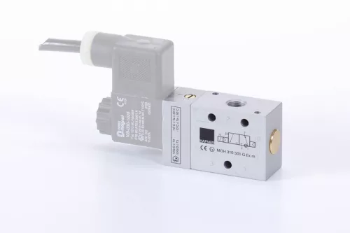 MOH 310 501 G EX M. 3/2-es elektromos vezérlésű szelep, G-széria, monostabil - alaphelyzetben nyitott - G1/8" - ATEX