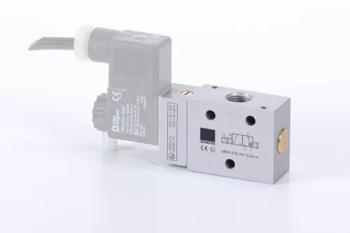 MOH 310 701 G EX M. 3/2-es elektromos vezérlésű szelep, G-széria, monostabil - alaphelyzetben nyitott - G1/4" - ATEX