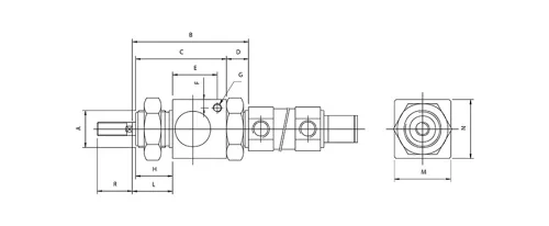 MRL 20. Munkahenger fék - ISO 6432