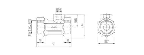 PGV-231-B77-1/2BP. 2/2-es pneumatikus vezérlésű GAMMA mini szelep - NBR