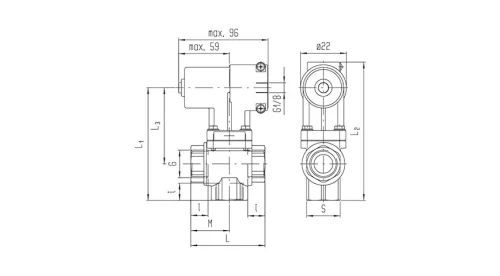 PKV-137-C61-1/2F. 3/2-es pneumatikus vezérlésű SIGMA szelep - G1/2" - VITON