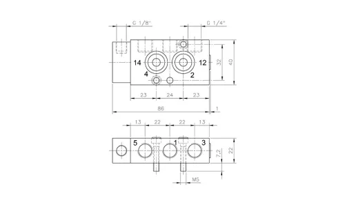 PN 510 701 EX. 5/2-es pneumatikus vezérlésű NAMUR szelep, monostabil - G1/4" - ATEX