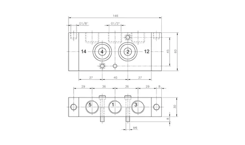 PN 520 121 EX. 5/2-es pneumatikus vezérlésű NAMUR szelep, bistabil - G1/2" - ATEX