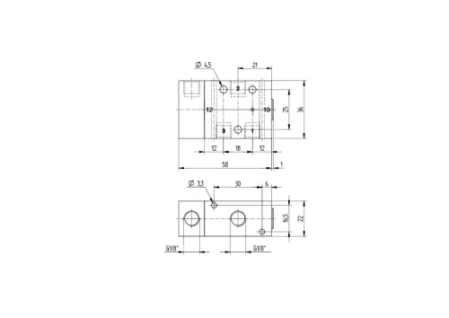 P 310 501 G. 3/2-es pneumatikus vezérlésű szelep, monostabil - G1/8"
