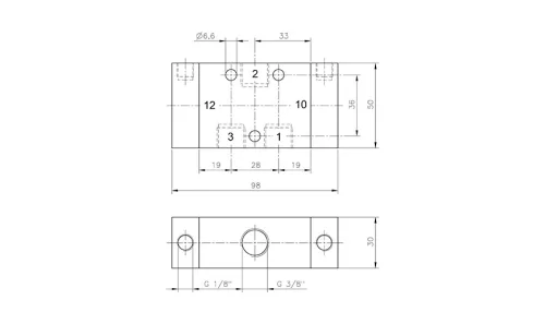 P 320 101 EX. 3/2-es pneumatikus vezérlésű szelep, bistabil - G3/8" - ATEX