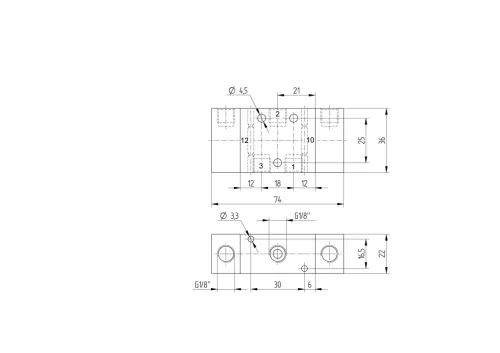 P 320 501 G. 3/2-es pneumatikus vezérlésű szelep, bistabil - G1/8"