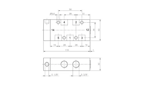 P 510 101 EX. 5/2-es pneumatikus vezérlésű szelep, monostabil - G3/8" - ATEX