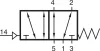 P 511 101. 5/2-es pneumatikus vezérlésű szelep, monostabil - G3/8"