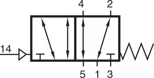 P 511 121 TT. 5/2-es pneumatikus vezérlésű szelep, monostabil - G1/2" - hidegálló