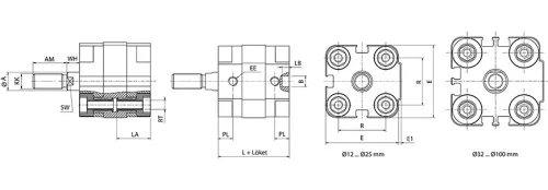 QIF 16/15. UNITOP kompakt henger - külső menettel