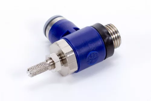 RCU-219M-1/4N-8P. Sarok fojtó-visszacsapó szelep, távozó levegő fojtva - hengerbe