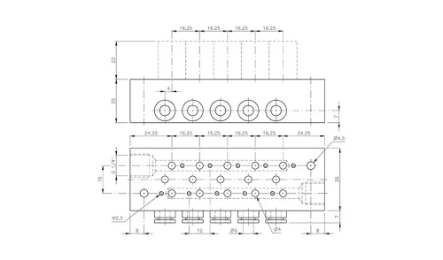 RD 302 464. Alaplap az M(O)D 310 404 szelepekhez - 2-helyes